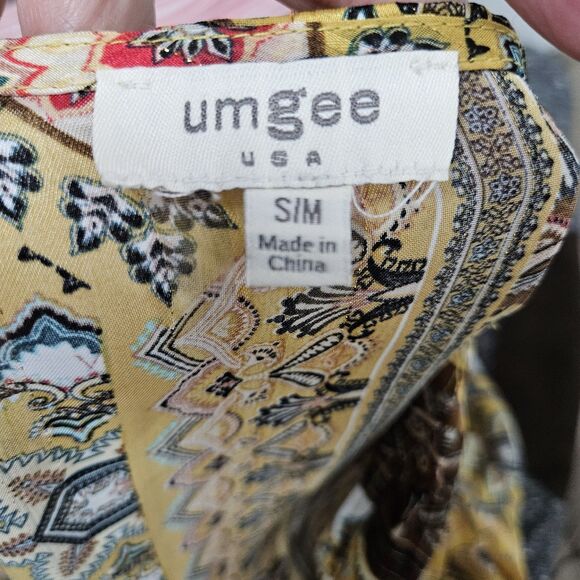 UMGEE Small/Medium Multicolor Boho Metallic Open Front Kimono Duster Topper - Picture 2 of 10